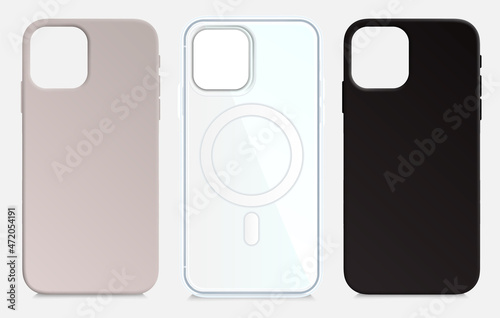 smartphone cases set. accessories for mobile phone isolated on white background. stock vector illustration