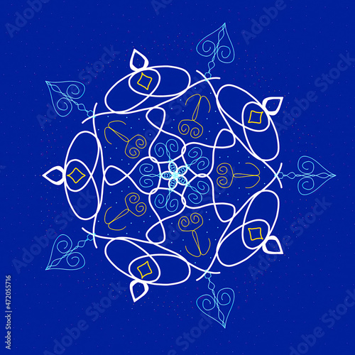Abstract colorful pattern over blue background.