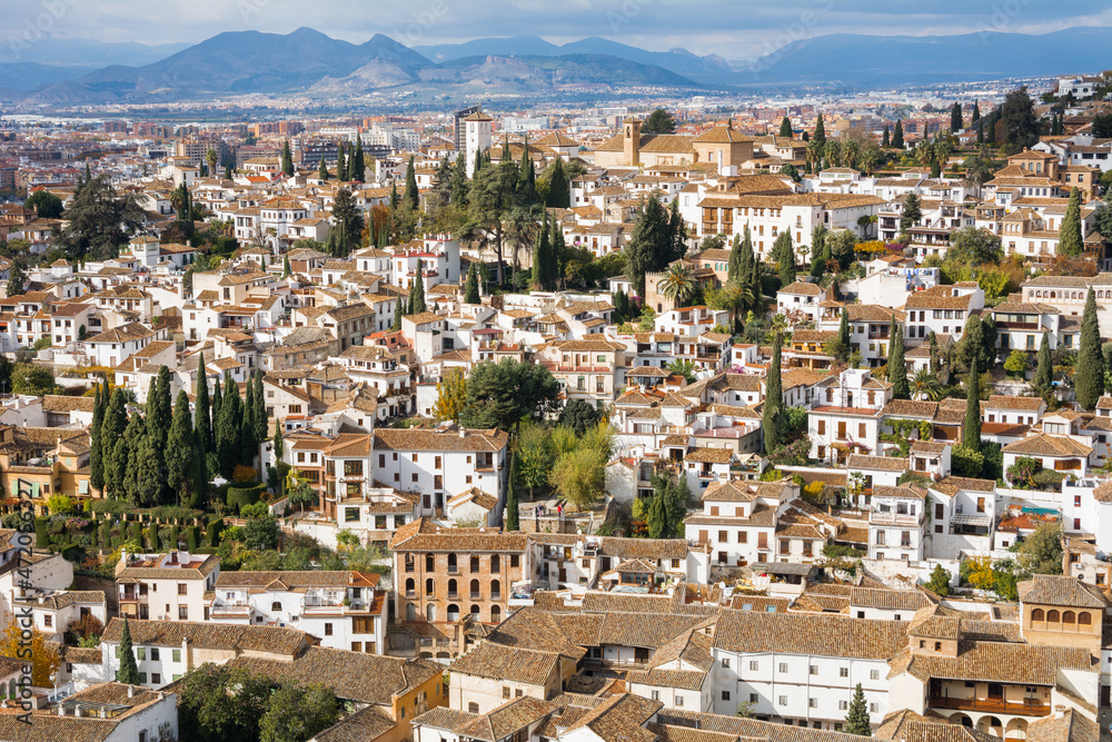View of the Albaicin, medieval district of Granada, Andalucia, Spain