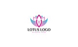 Lotus Flower Logo Vector Template