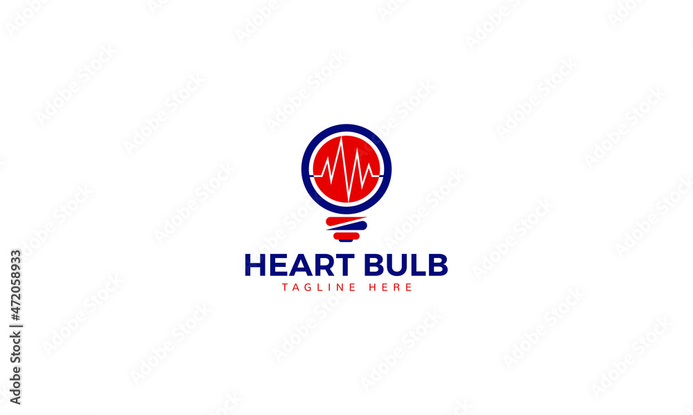 Heart Bulb Health Care Logo Vector Template