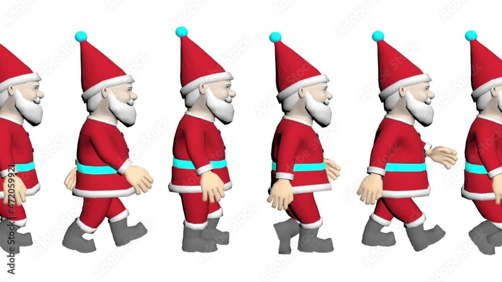 Santa Claus 3D animation. Merry Christmas cartoon animation. Santa Claus 3D animation. Merry Christmas cartoon animation.