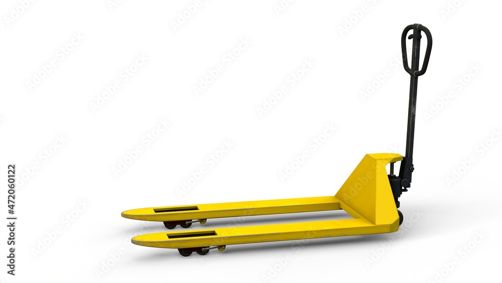 Pallet jack isolated on infinite white background 3D computer generated Pallet jack isolated on infinite white background 3D computer generated
