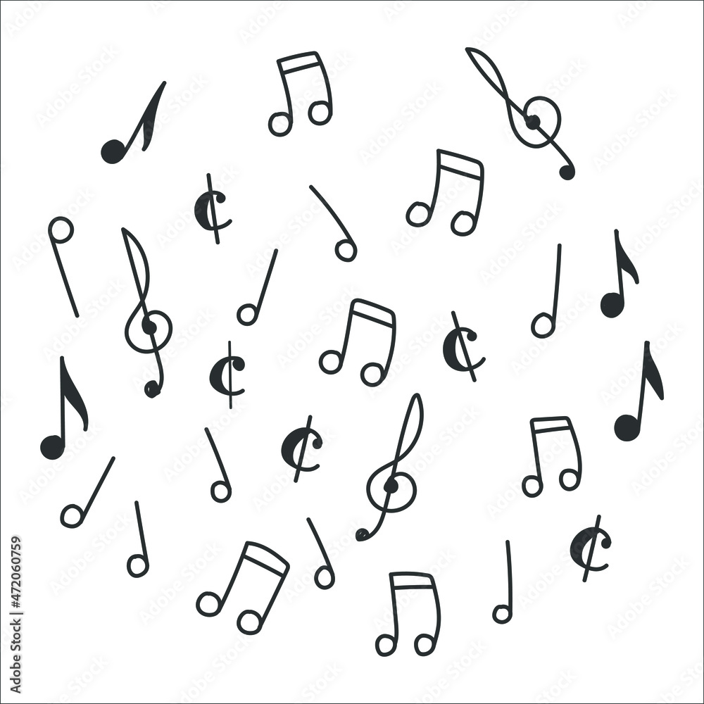 Pack of Musical Notes Flat Vector Pack of Musical Notes Flat Vector