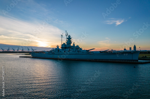 Battleship in the port