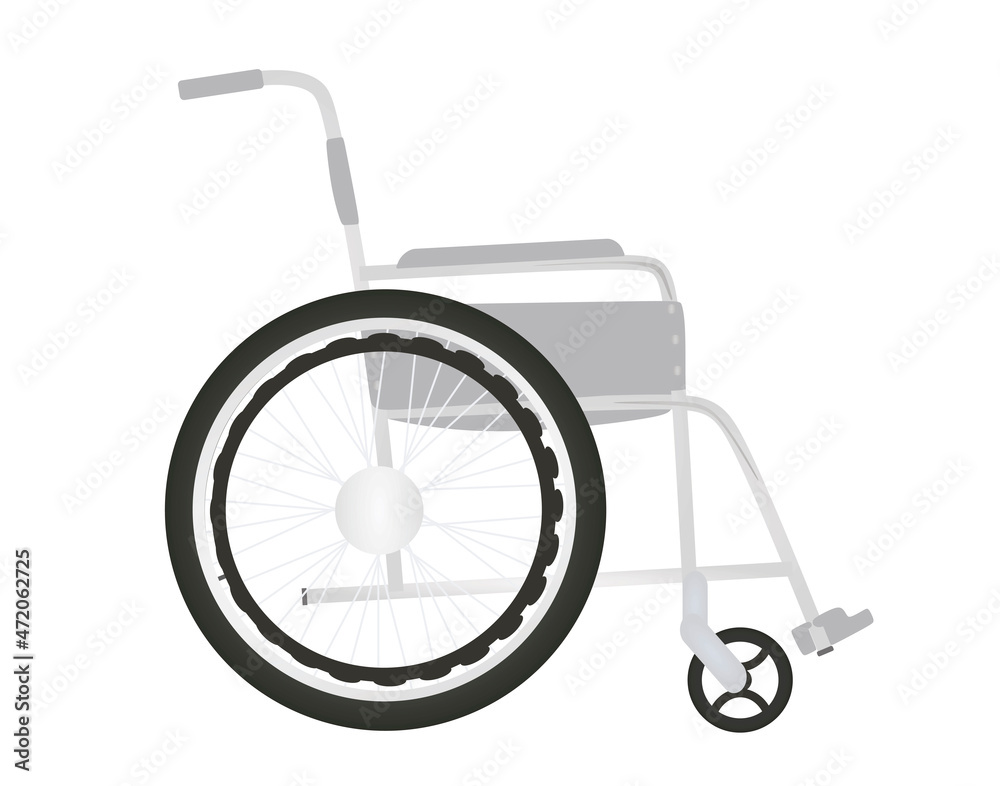 Grey empty wheelchair. vector illustration Grey empty wheelchair. vector illustration