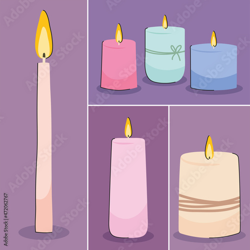 candles icon collection