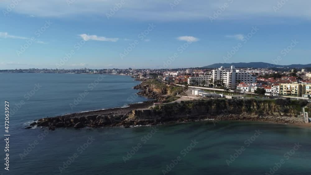The beach in the city of Estoril in Portugal The beach in the city of Estoril in Portugal