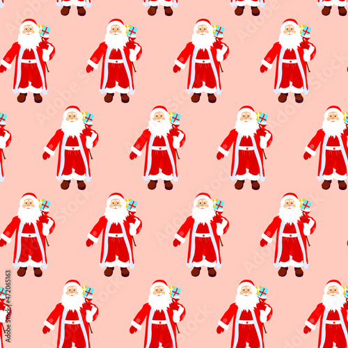 Merry Christmas Santa Seamless Pattern