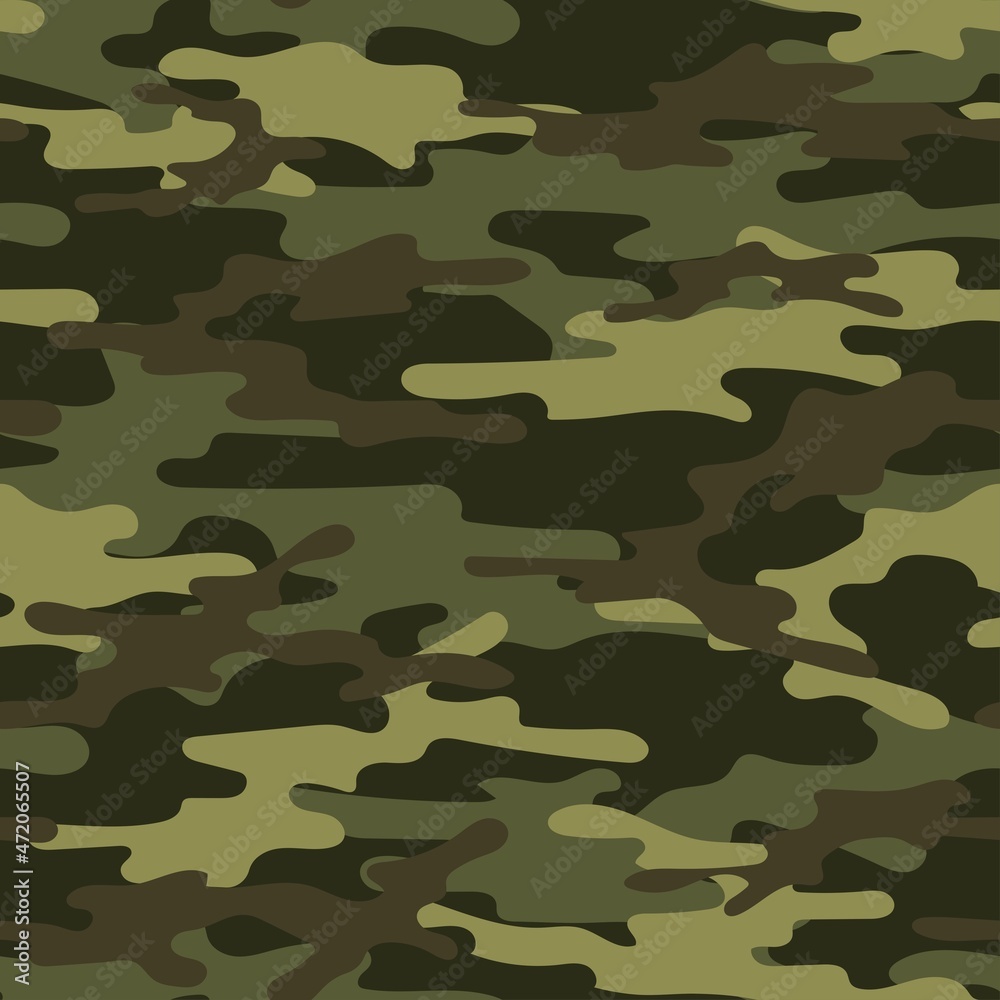 Fototapeta premium modern green army vector camouflage print, seamless pattern for clothing headband or print.