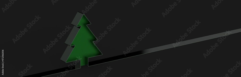 Fototapeta premium abstract christmas tree ribbon ball 3d rendering