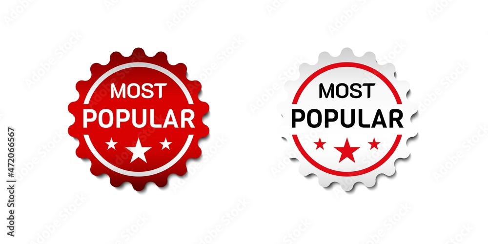 Most Popular Label Sticker. For commercial red offer product label. With star symbol. Premium and luxury vector illustration design Most Popular Label Sticker. For commercial red offer product label. With star symbol. Premium and luxury vector illustration design
