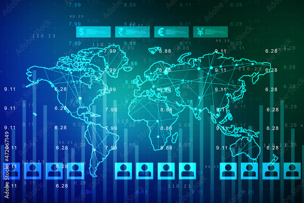 2d rendering Stock market online business concept. business Graph 2d rendering Stock market online business concept. business Graph