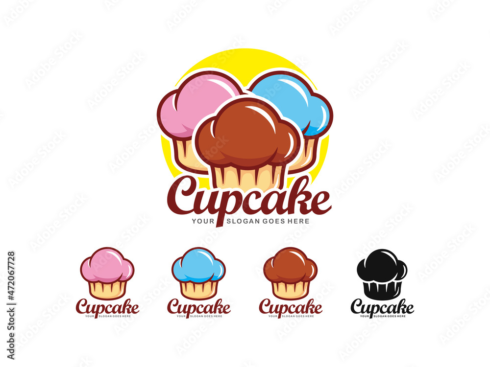 Cupcake logo design vector illustration Cupcake logo design vector illustration