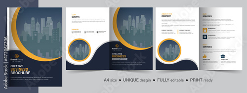 Corporate Bi-fold Brochure Template, Catalog, Booklet Template Design. Fully Editable.	