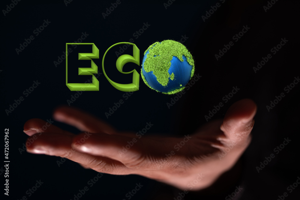 Eco inscription word on the background Eco inscription word on the background