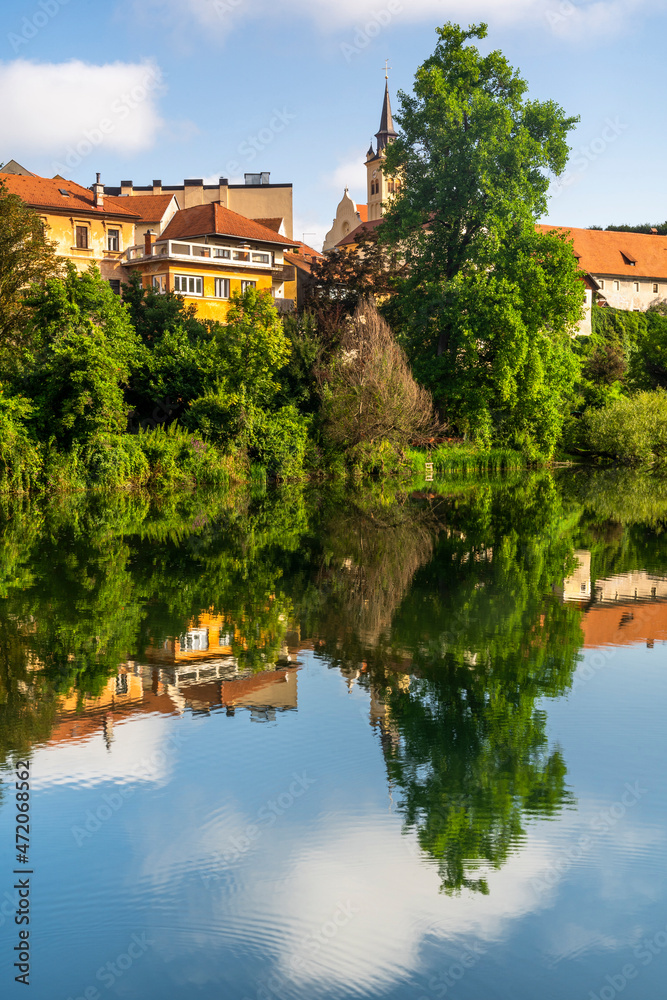 Novo Mesto ( Rudolfswerth, Newestat), Slovenia, Lower Carniola Region, near Croatia at Bend of River Krka Novo Mesto ( Rudolfswerth, Newestat), Slovenia, Lower Carniola Region, near Croatia at Bend of River Krka