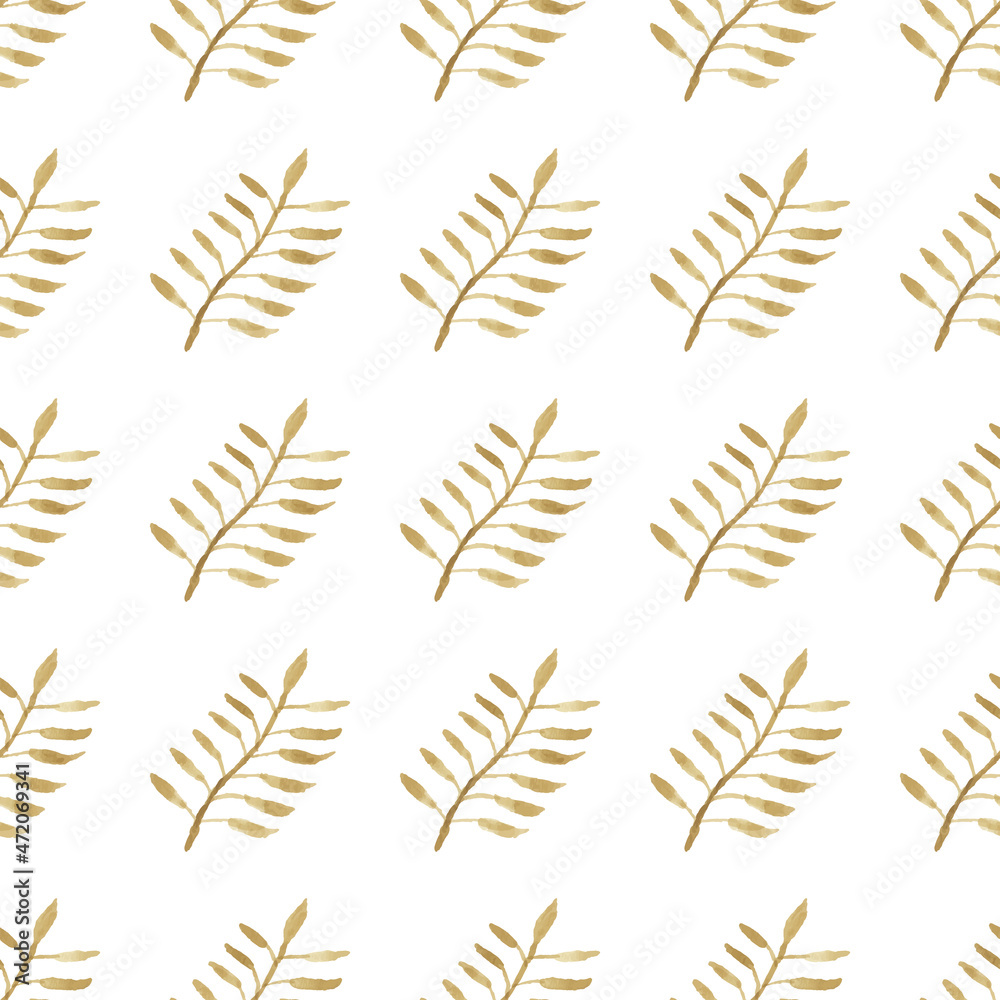 Watercolor leaf seamless pattern Watercolor leaf seamless pattern