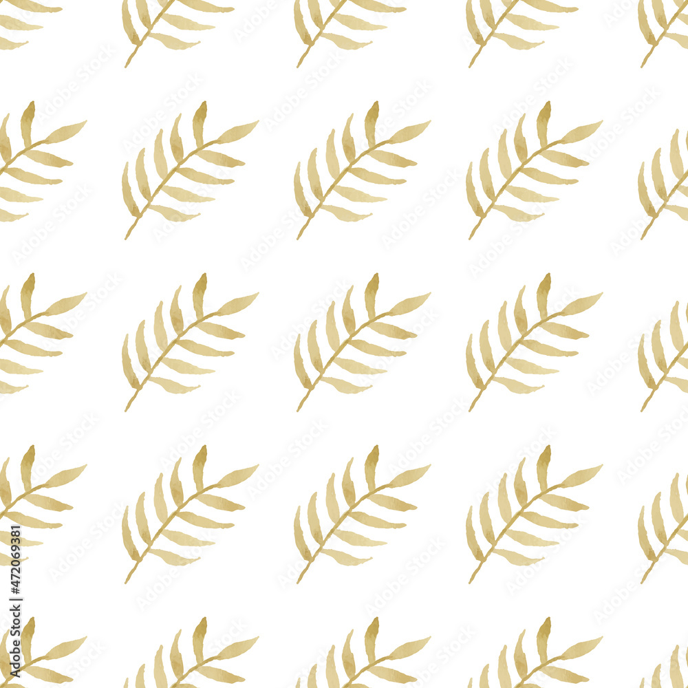 Watercolor leaf seamless pattern Watercolor leaf seamless pattern