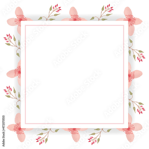 Beautiful floral card with frame © Fauzi Arts