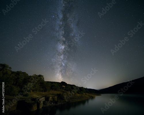 milky way over the river