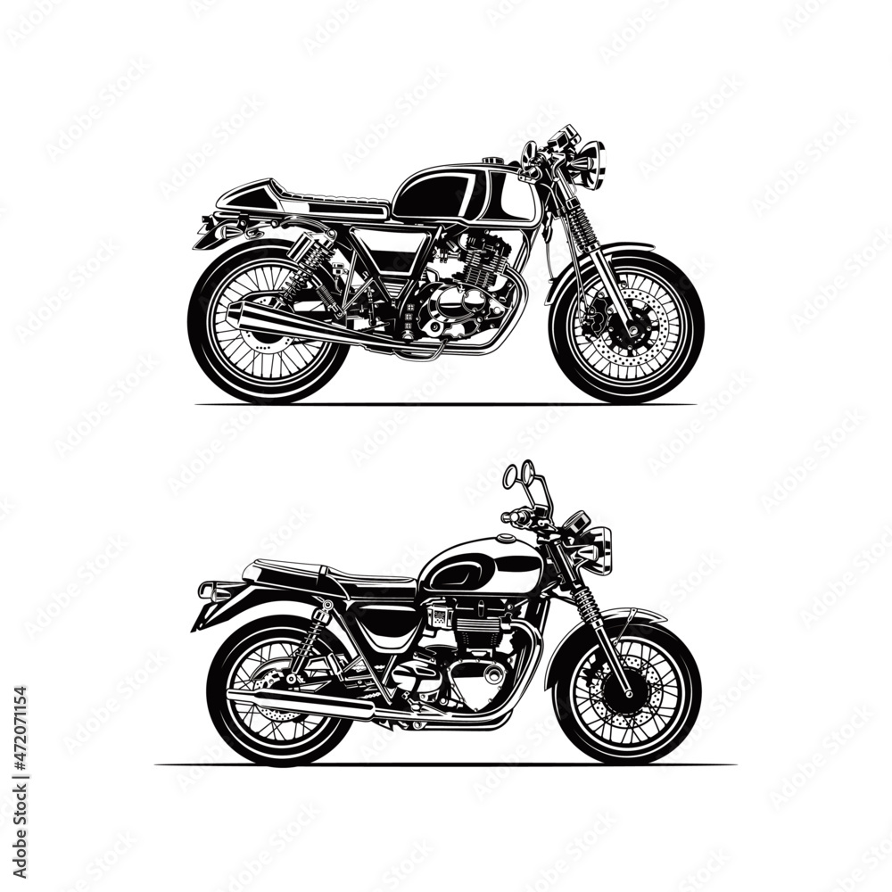 Naklejka premium motorcycle classic silhouette