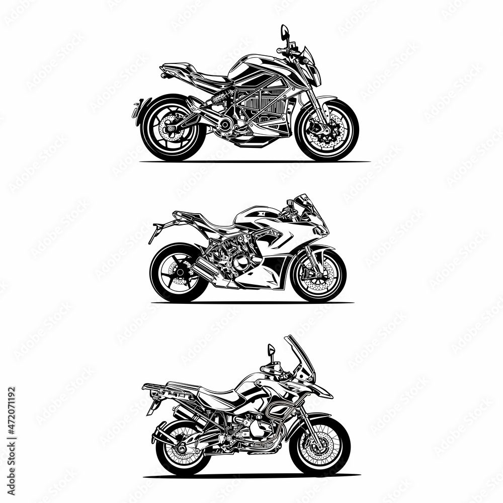 Obraz premium sport bike silhouette