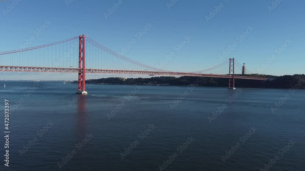 The view of the bridge in Lisbon Portugal The view of the bridge in Lisbon Portugal