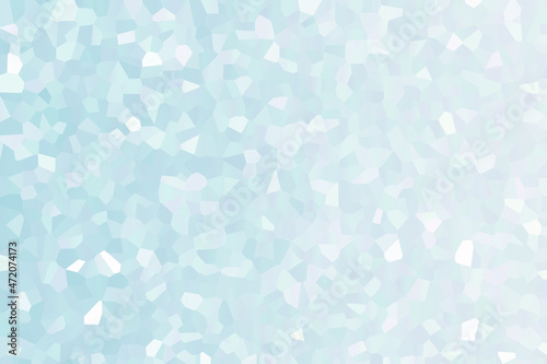 Delicate, soft, blurred blue aquamarine, azure mosaic crystal geometric shape texture background gradient pastel white color. Can be used for websites, brochures, posters, printing and design.