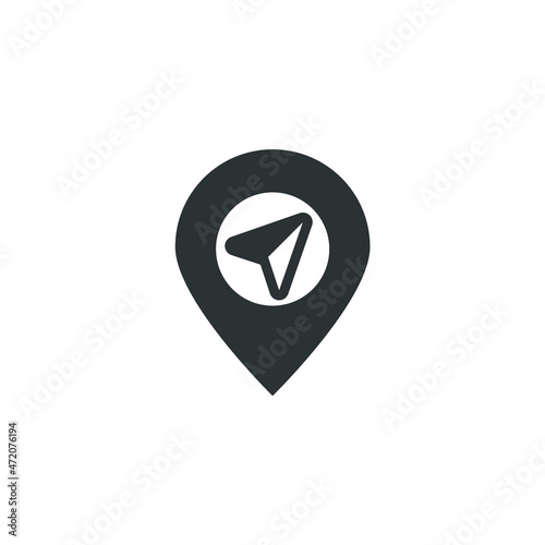 Vector sign of the Arrow Compass symbol is isolated on a white background. Arrow Compass icon color editable.