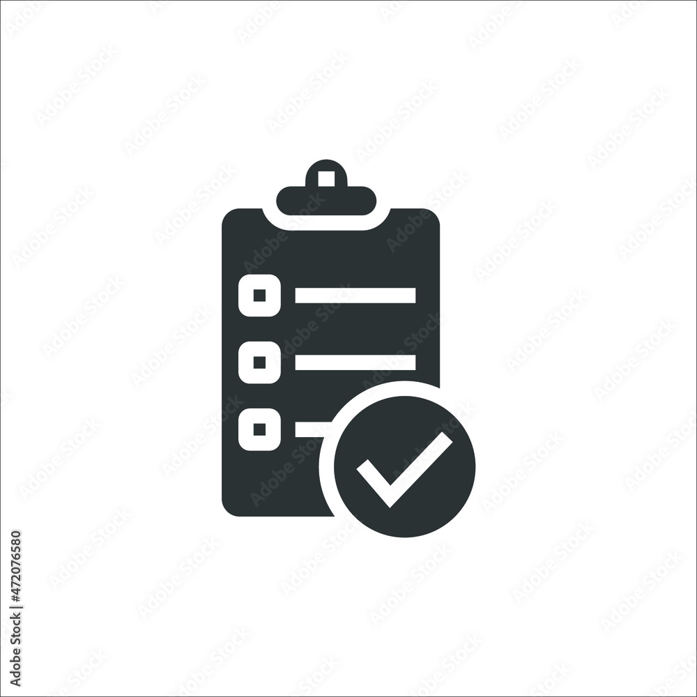 Vector sign of the Check list symbol is isolated on a white background. Check list icon color editable. Vector sign of the Check list symbol is isolated on a white background. Check list icon color editable.
