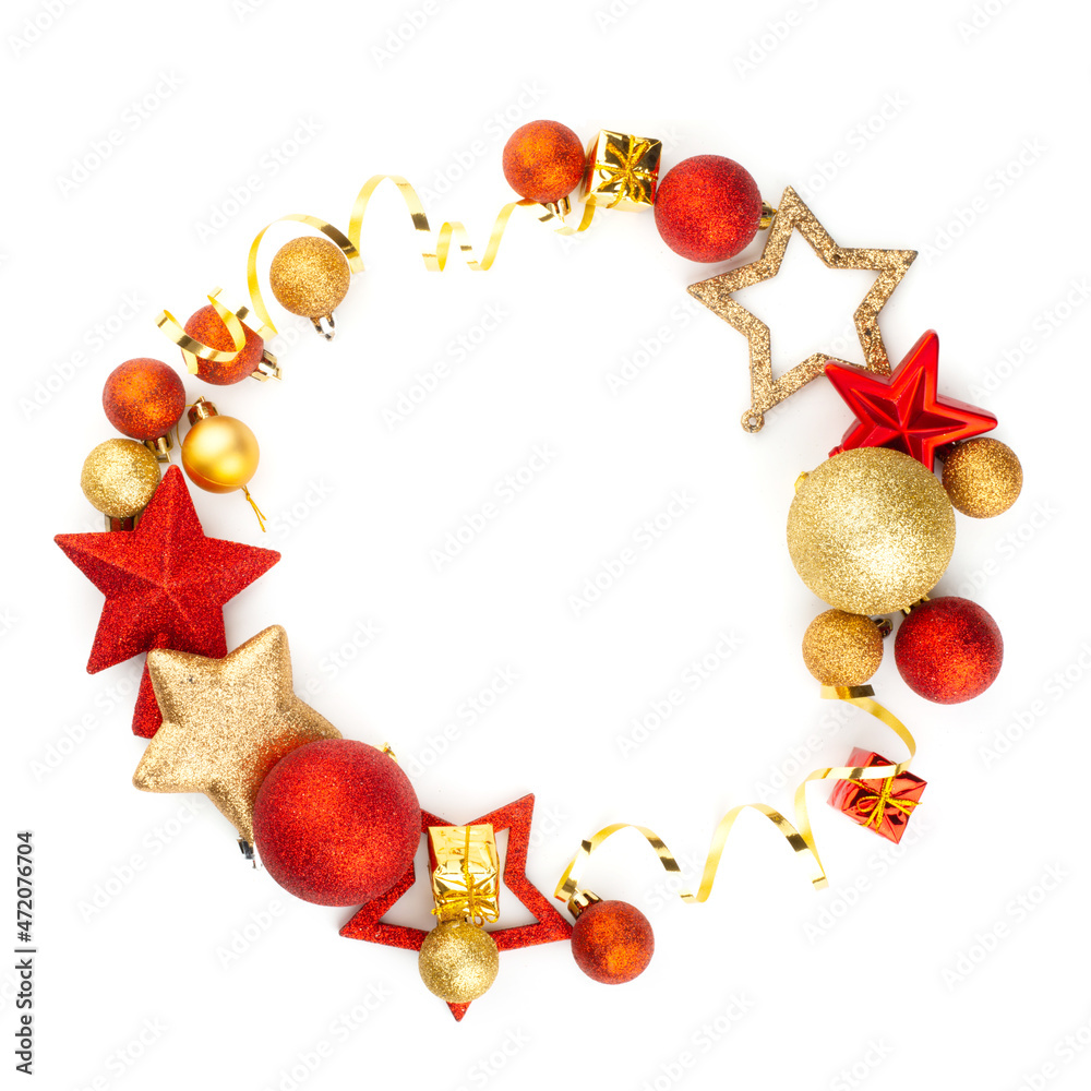 Christmas wreath frame on white Christmas wreath frame on white