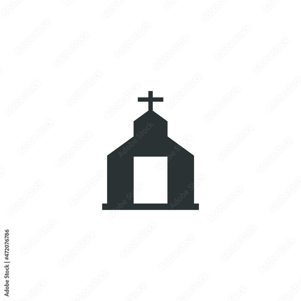 Vector sign of the church building symbol is isolated on a white background. church building icon color editable. Vector sign of the church building symbol is isolated on a white background. church building icon color editable.