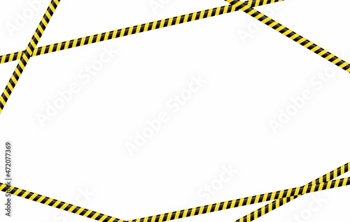 Wallpaper Mural Yellow and black warning tapes frame background. Do not cross, warning, caution. Police insulation line, signs of danger. Barricade construction tape. Vector illustration Torontodigital.ca