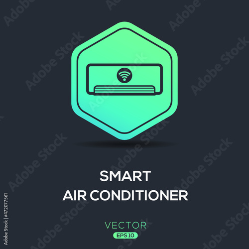 Creative (Smart Air Conditioner) Icon ,Vector sign.