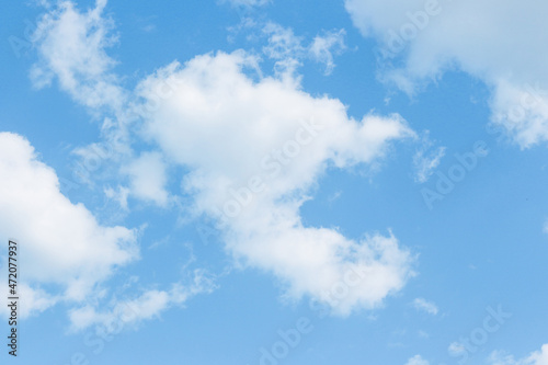 Clouds in a clear blue sky