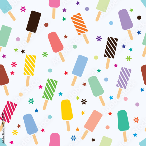 vector seamless icecream pattern