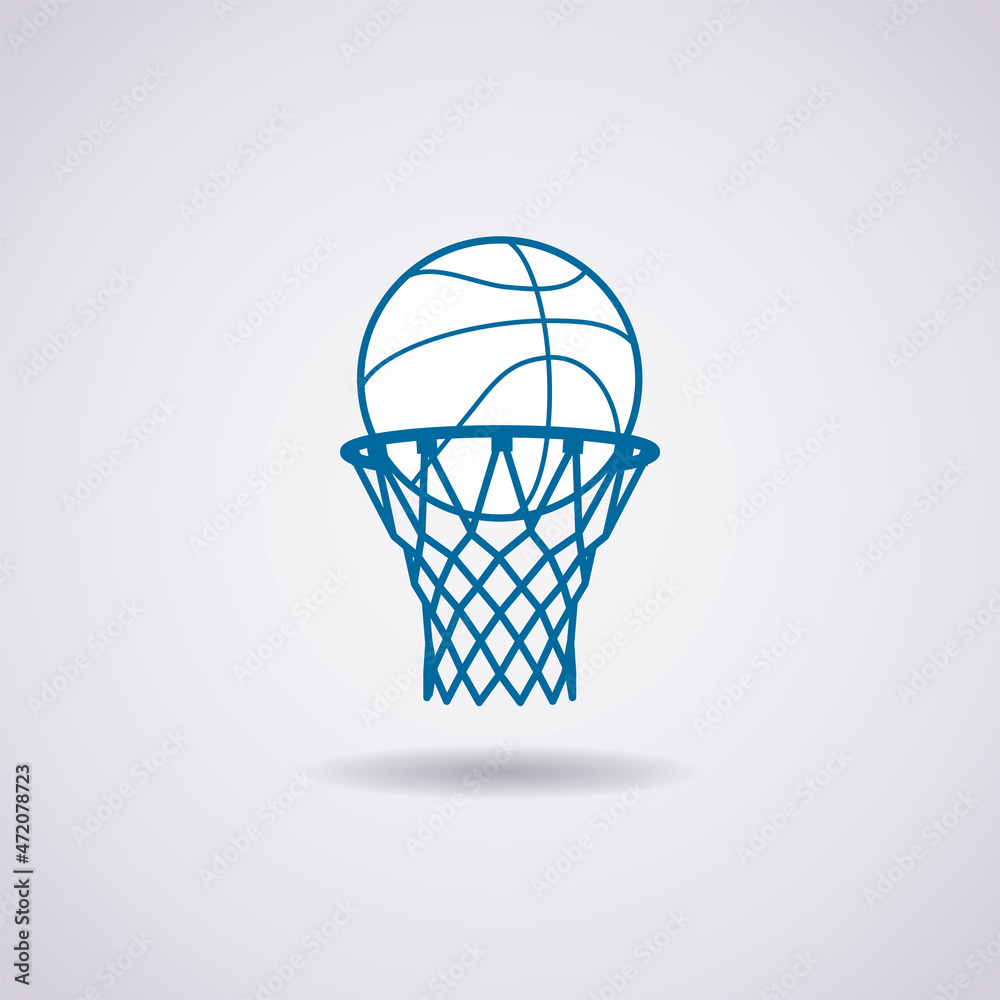 vector basketball ball and net icon vector basketball ball and net icon