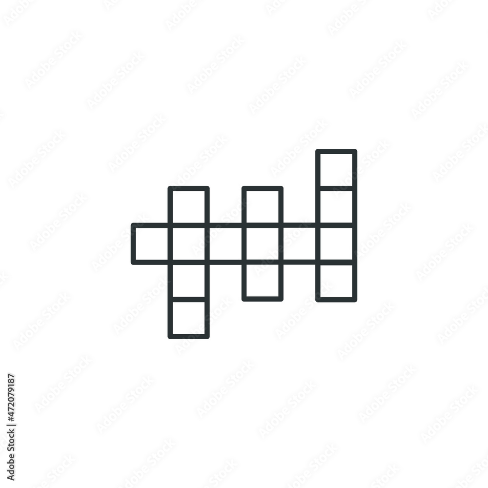 Vector sign of the crossword symbol is isolated on a white background. crossword icon color editable.
