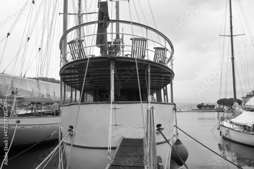 Fotótapéta aft part of a old yacht in le grazie harbour ,la spezia italy
