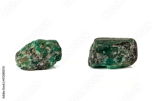 Macro Diopside mineral stone on a white background