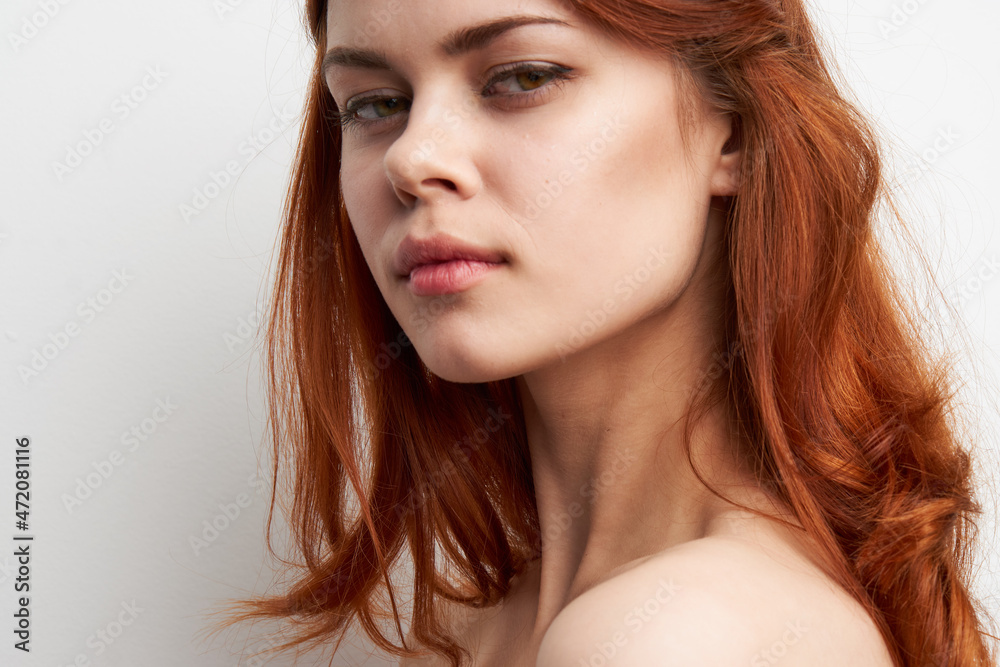 charming woman beautiful hairstyle smile close-up luxury charming woman beautiful hairstyle smile close-up luxury