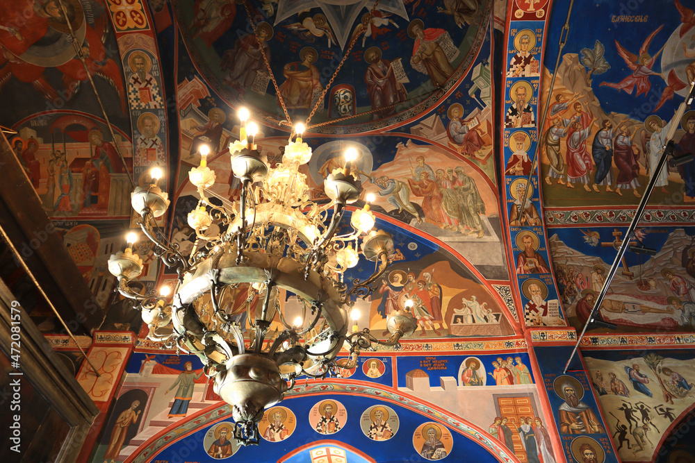 Interior of Trinity Church in Old Town of Budva, Montenegro	