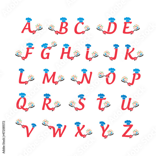 Cook alphabet concept design. Letters from A to Z