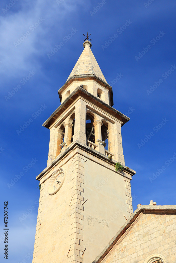 Cathedral of St. John in Old Town of  Budva, Montenegro