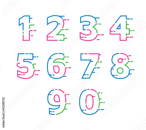 fast effect line number pack logo or symbol template design