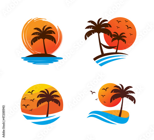 Natural Beach Logo Template Design Vector © gunaonedesign