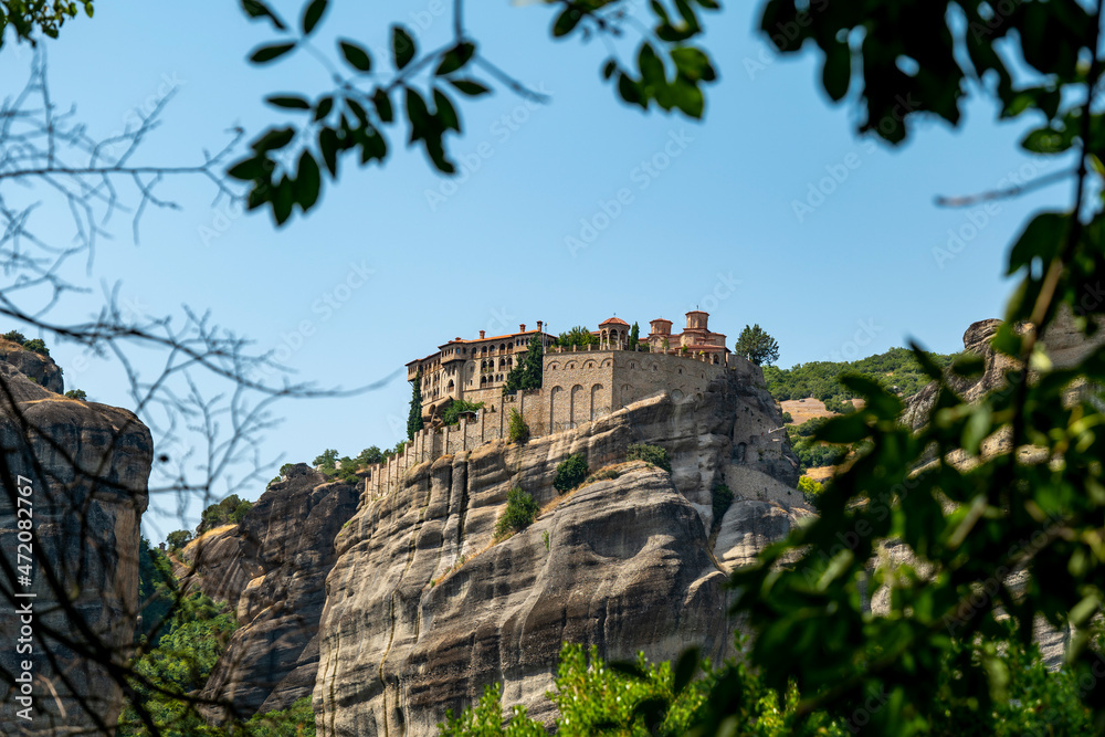 Monasteries of Meteora in Kalampaka, Thessaly (Central Greece) buildings on top of giant rock formations Monasteries of Meteora in Kalampaka, Thessaly (Central Greece) buildings on top of giant rock formations