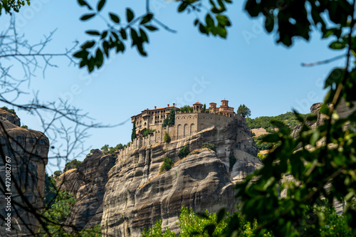 Monasteries of Meteora in Kalampaka, Thessaly (Central Greece) buildings on top of giant rock formations   © hyserb