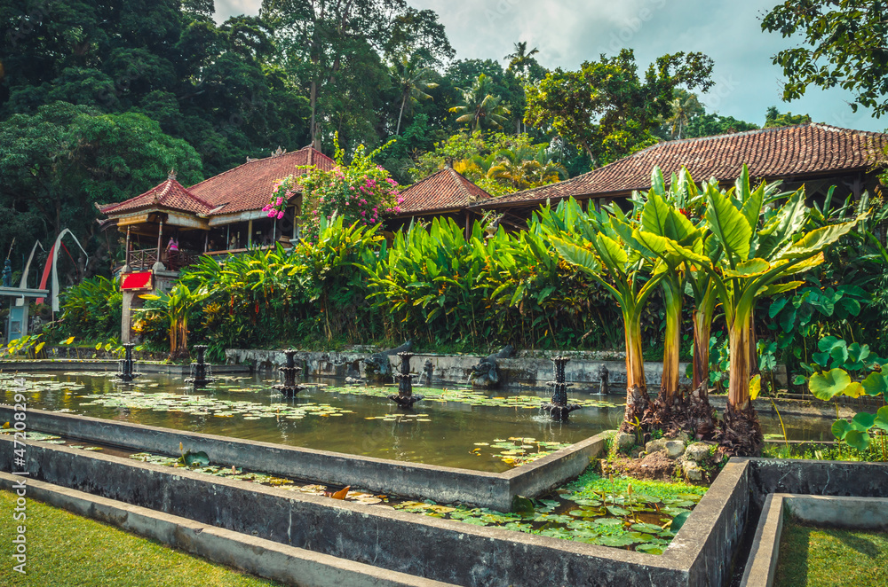 Beautiful Water Palace Tirta Gangga in Bali island, Indonesia